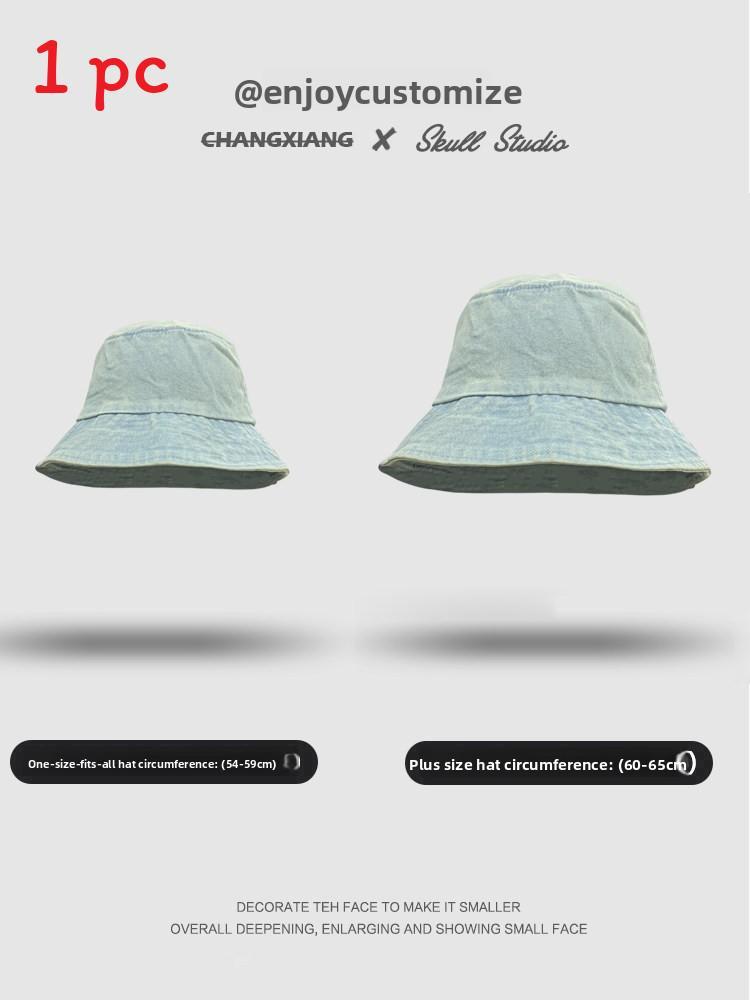 Fisherman Hat Large Size Cotton Sun Protection Wide Brim Summer Style For Casual Wear