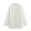 European & American High Street Women's Sequin Open-Front Suit Jacket