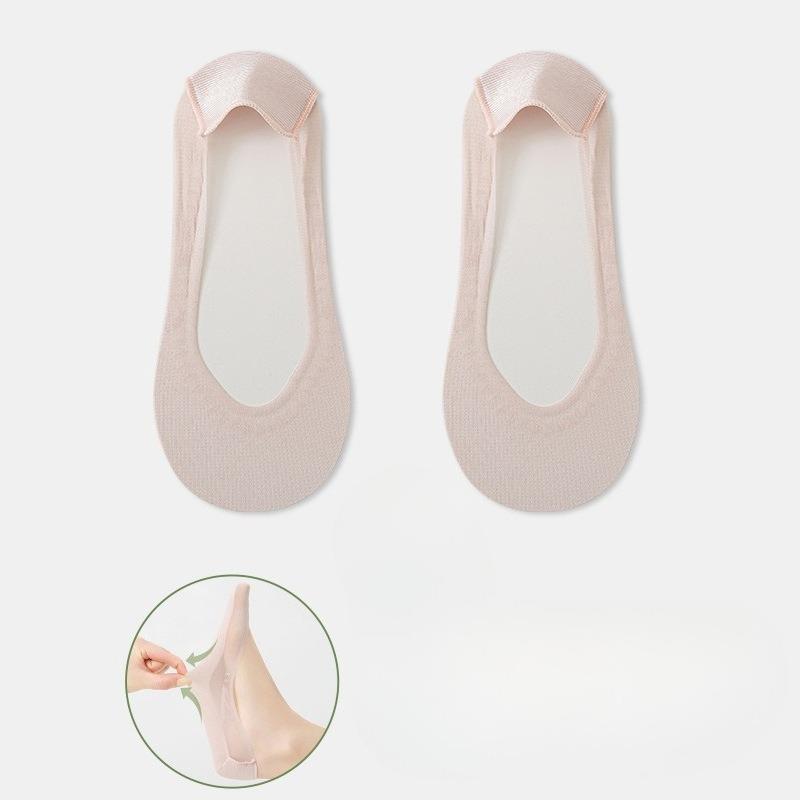 Female Spring and Summer Simple Breathable with Silicone Wear Resistant Moisture Absorption Shallow Mouth Invisible Socks
