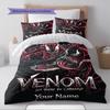 Name Custom Black-Venom Pattern Bedding Set Quilt Cover Pillowcase Home Decor Gift (1 * Duvet Cover + 2 * Pillowcase, Without Core)