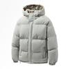 Men's And Women's Solid-color Casual Down Cotton-padded Jacket, Men's Inner Checkered Printed Bread Jacket, Fleece Thickened Hooded Jacket