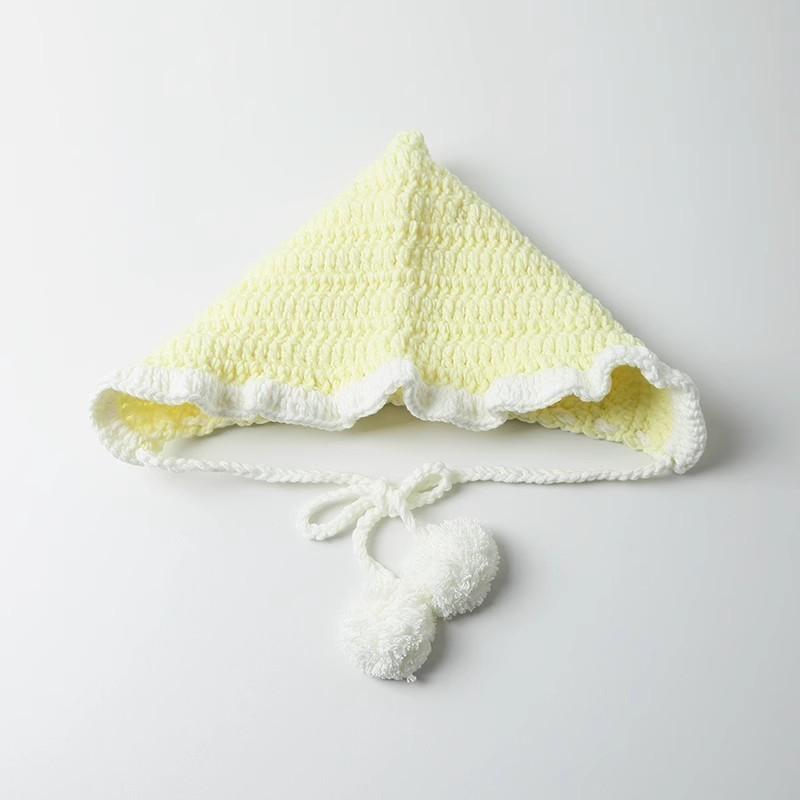 New Chinese Style Sweet Little Red Riding Hood Hand-knitted Woolen Hat Women Autumn Winter Tassel Tie Cap Warm Ear Protection Red