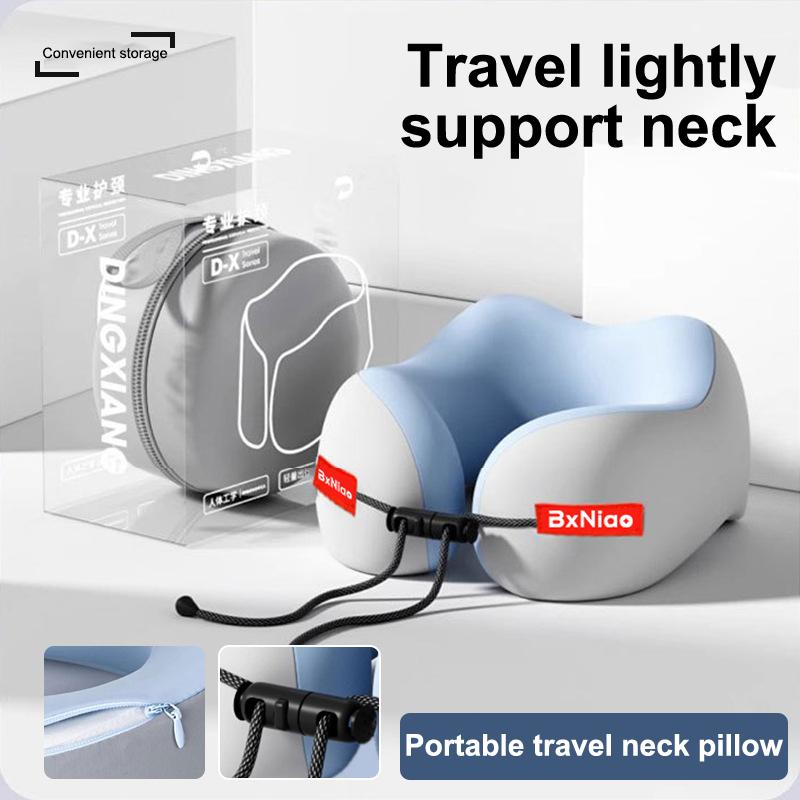 Reise Massage Memory Baumwolle U-förmiges Kissen Weich Tragbar Aufbewahrung Nackenstütze Schutz Waschbar Flugzeugkissen Wirbelsäulenpflege