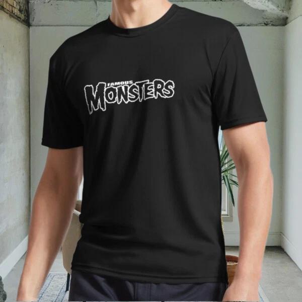 

New Famous Monsters Active Logo Men s Black T shirt Funny Size S to 5XL 3XL