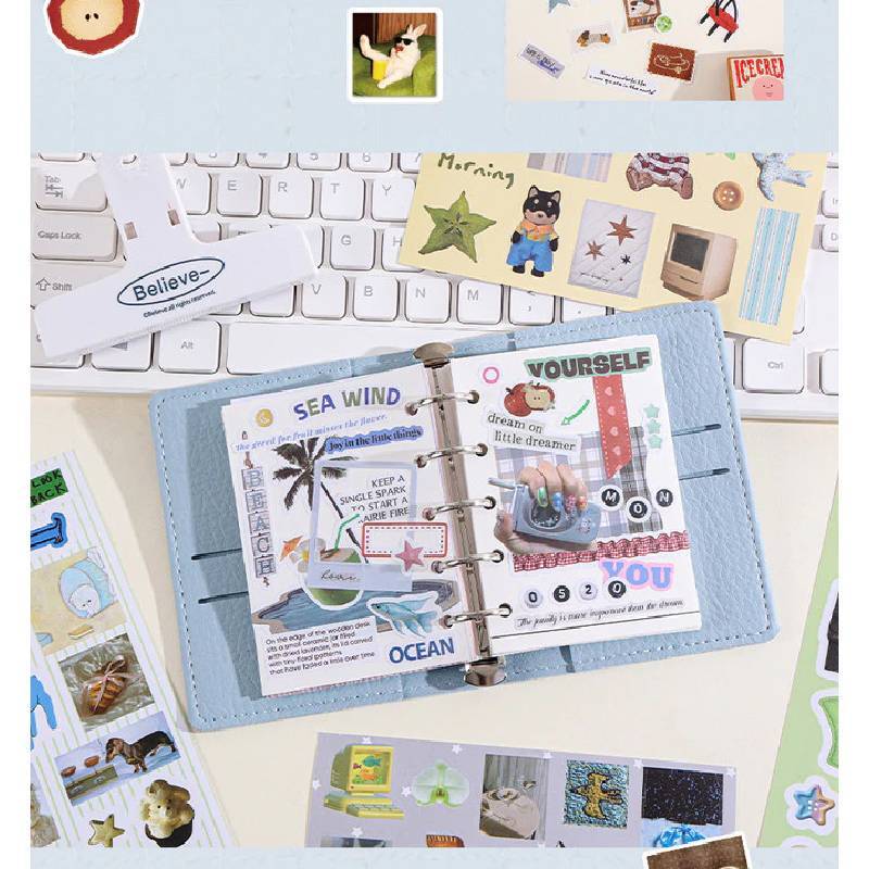 Livro de Adesivos Com Desenhos Fofos de Desenho Animado Para Diários de Estudante e Decoração DIY