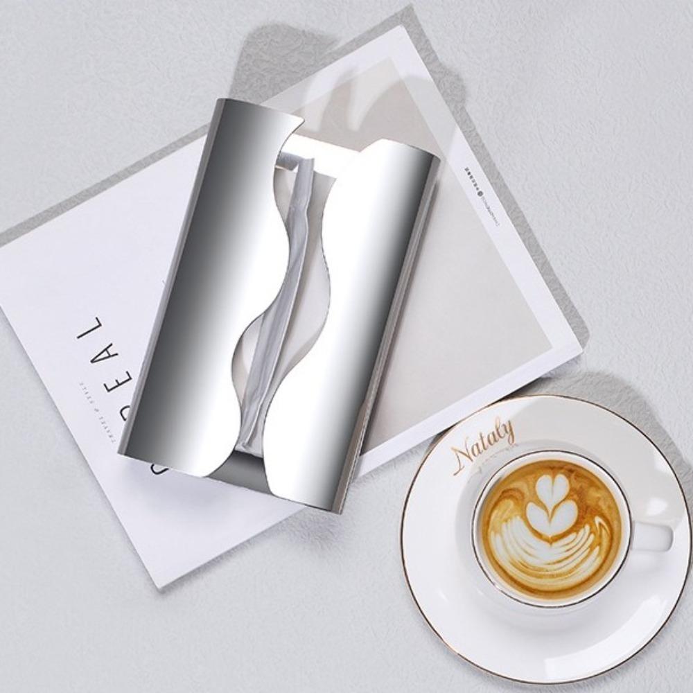 Silver Mirror Napkin Holder Stainless Steel Tissue Case Practical Paper Storage Box  Hotel