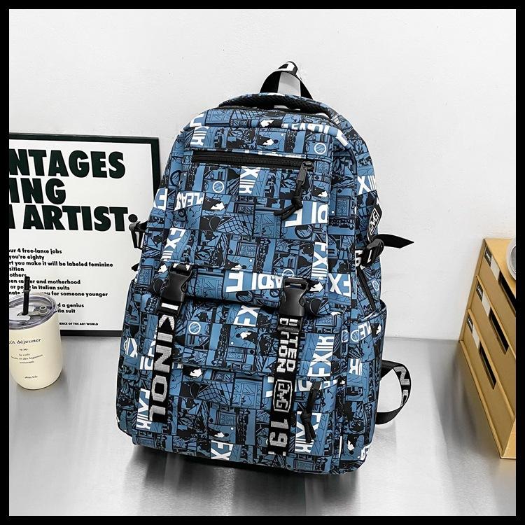 

Модный новый повседневный рюкзак, модная сумка большой вместимости, женский, для пары, для старшей школы, для средней школы, для начальной школы, школьный рюкзак синий