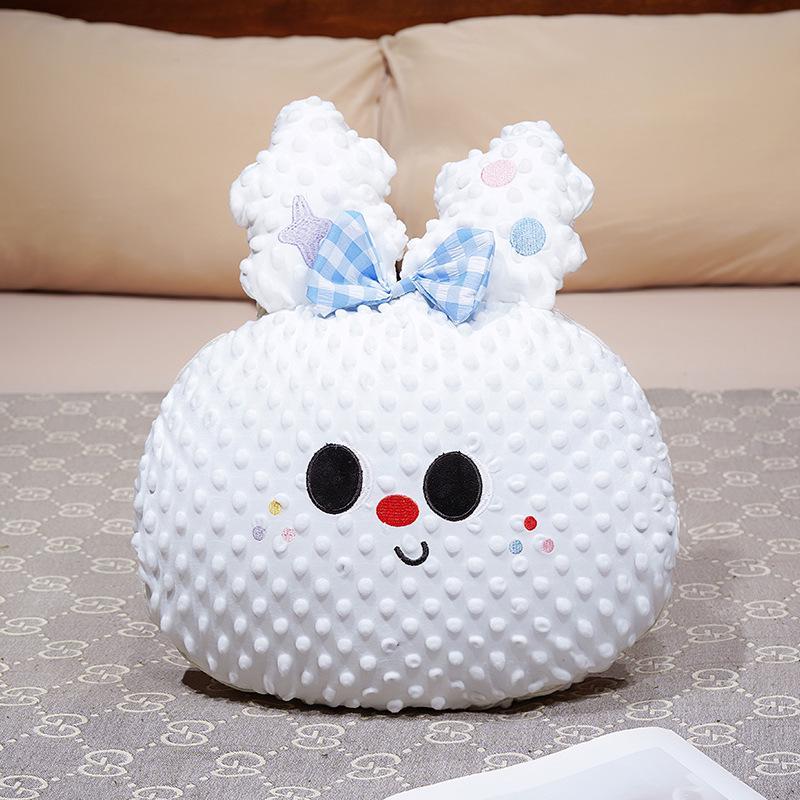 

Cartoon Coral Fleece Animal Throw Pillow & Blanket - Puppy, Rabbit, Bear Cushion & Lumbar Support Nap Pillow Cushion 40*40, Unfold 100*150