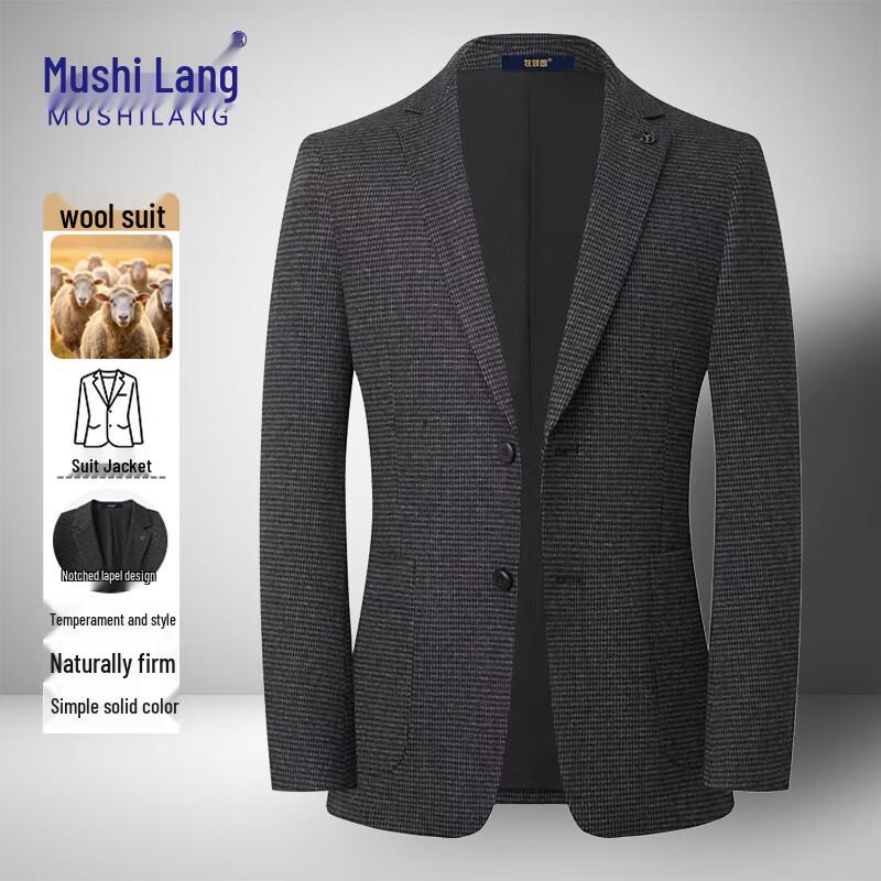 

Men s Business Casual Wool Blend Houndstooth Blazer 185/100A