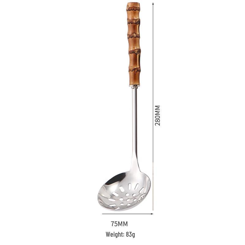 Abay Stainless Steel Soup Ladle with Bamboo Handle - Set of 2