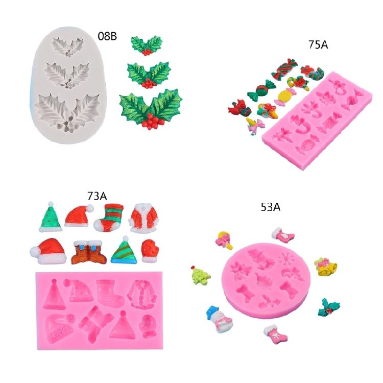 Candy Tree Hat Socks Silicone Mold Fondant Mold Christmas Baking DIY Supplies
