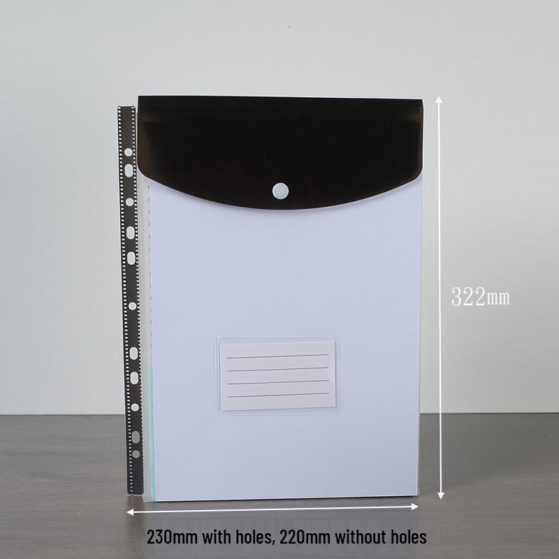 A4 11-Hole Vertical Loose-Leaf Document Bag with Colored Labels