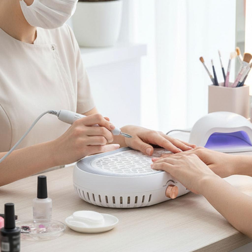 High-Power Nail Dust Collector With Filter Gel Nail Polishing Clean Machine Reusable For Manicure And Pedicure