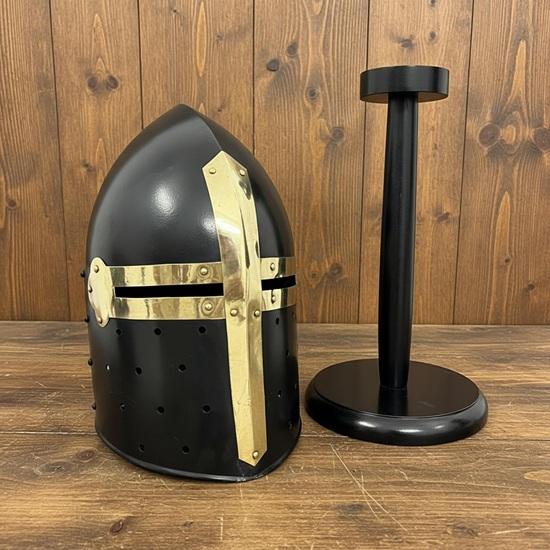 Knight Sugerloaf Helmet with free wooden stand , Crusader Helmet