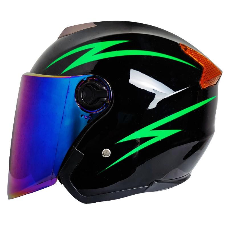 Unisex 3/4 Motorcycle Helmet With Dual Lens Anti-Fog Visor Scooter Commuting All ABS