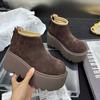 Platform Women Snow Ankle Boots Suede Designer High Heels Winter Shoes 2025 Trend Short Plush Warm Fashion New Botas De Mujer