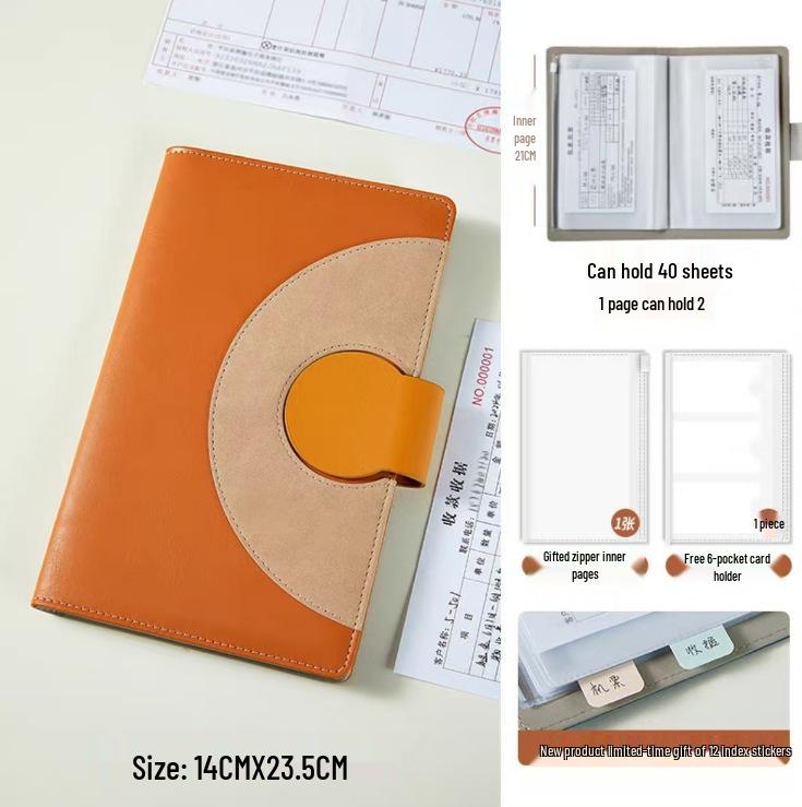 Magnetic Buckle Passbook & Receipt Storage Album for Financial Management