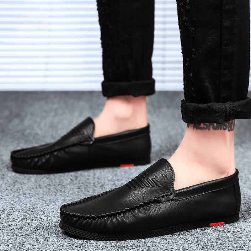 Leather Loafers for Men Fashionable Mens Casual Shoes Summer Comfortable Male Formal Shoes Slip on Mens Flats Chaussure Hommes