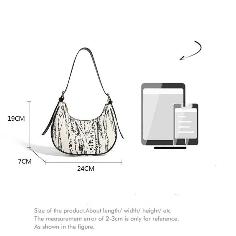 Trendy High-End Moon Shape Underarm Shoulder Bag, Elegant Portable Handbag Wholesale For Ladies Daily Matching