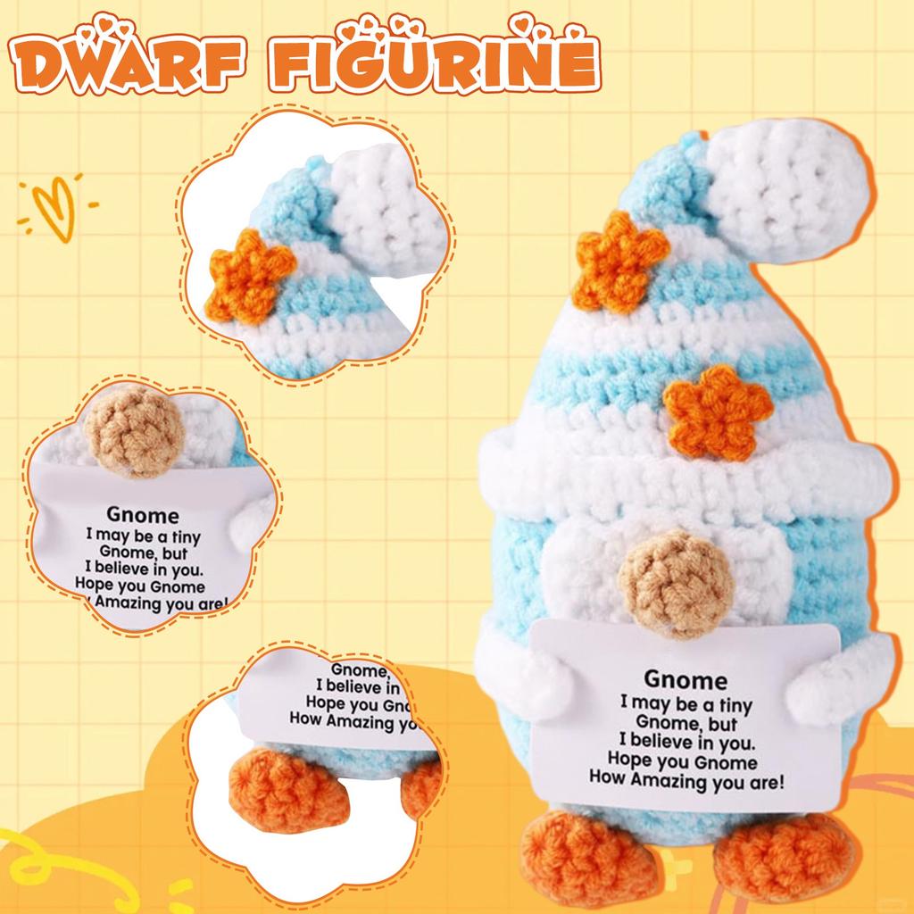 Dwarf Crochet, Cute Emotional Crochet Dolls, Positive Encouragement Card Home Decoration