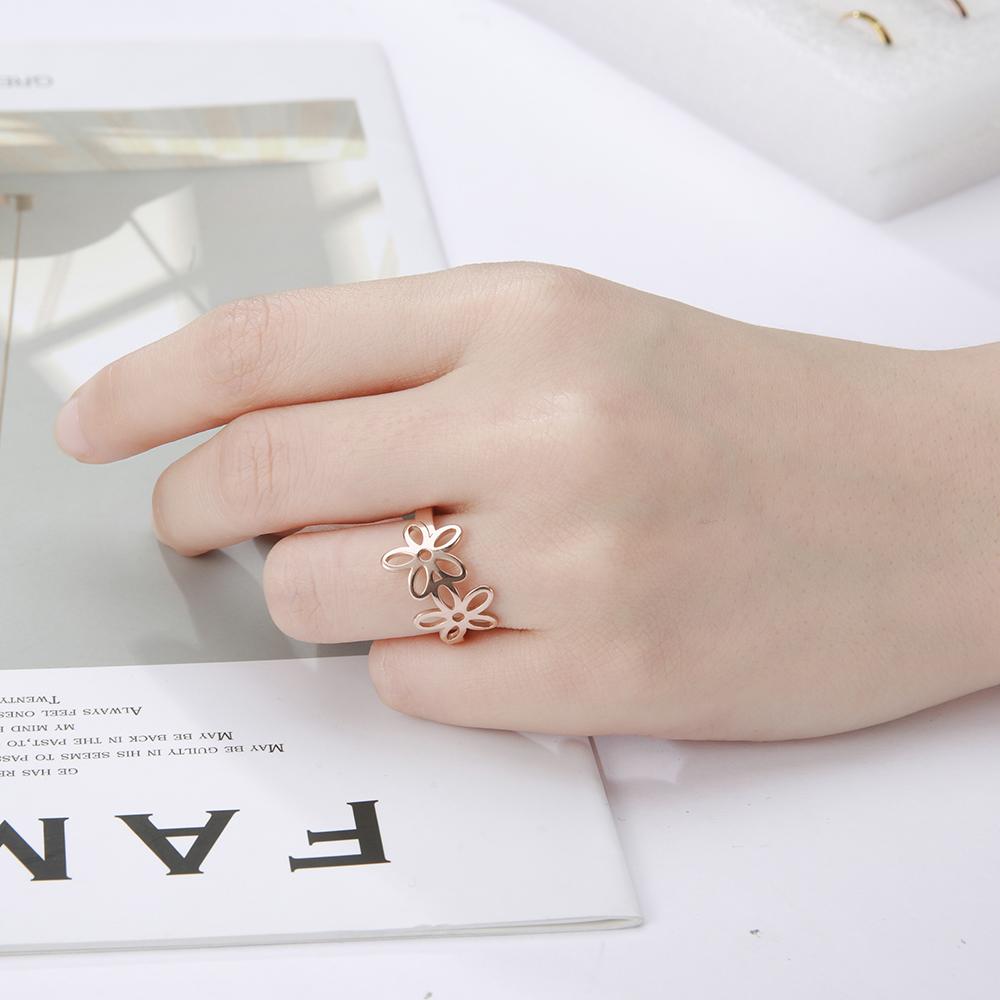 Cazador Flower Finger Rings Gold Color Women Ring 2026 New Arrival Adjustable Stainless Steel Fashion Jewelry wholesale