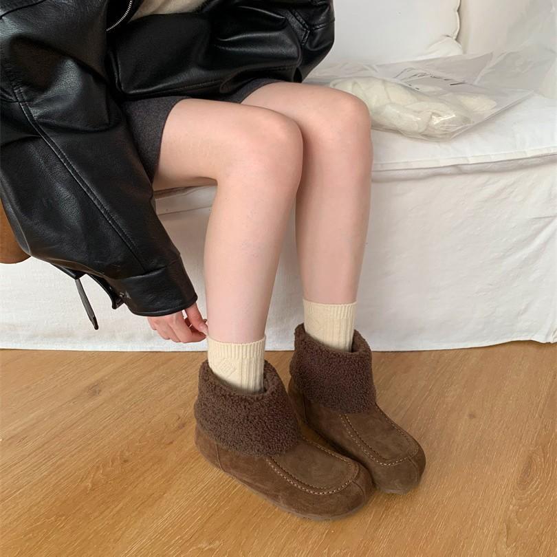 Slippers Winter Home Non-slip Beef Tendon Sole Couple Floor Slippers Women's Warm Fluffy Bag Head Slippers