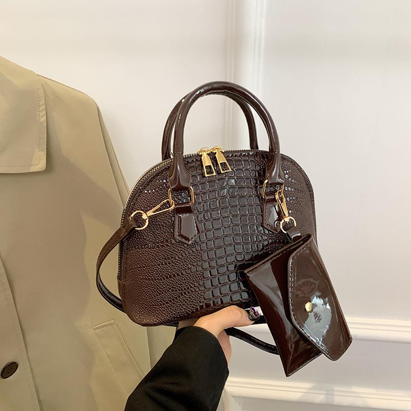 Women's Faux Leather Shell Bag Fashionable Single Shoulder Crossbody Bag Casual Handbag