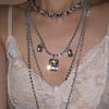 Tassels Shoulder Chain Necklace Multilayer Shine Rhinestone Necklace Back Body Chain  Evening Party