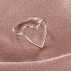 European and American Style Fashion Simple Plain Hollow Love Ring Korean Version Niche Design Heart-shaped Women's Index Finger Ring