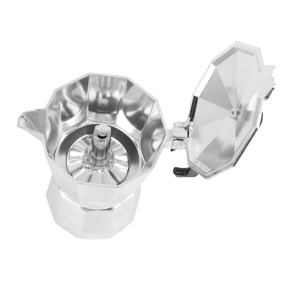 300ml 10oz 6 Cup Moka Pot Aluminum Alloy Moka Coffee Pot Portable Coffee Maker for Home Outdoor Cafe