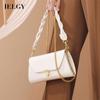 IELGY Geflochtener Schultergurt Einfarbig Gedrehter Schultergurt Verschluss Französischer Stil Golden Vintage Schlichter Stil Tide Kette Messenger Bag