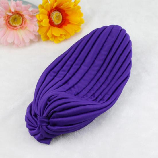 Modische Damen Indischer Stil Dehnbar Plissiert Turban Hut Kappe Kopfwickel Bandana
