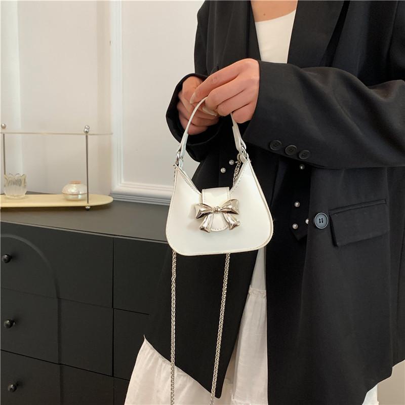 Niche Design New Bow Metal Buckle Mini Fashion One-shoulder Handbag Chain Crossbody Bag Women