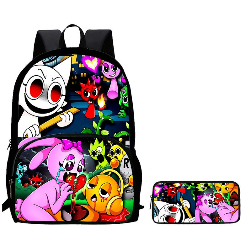 Rhythm Box Sprunki Spel Anime Rugzak Student Schooltas Computer Tas