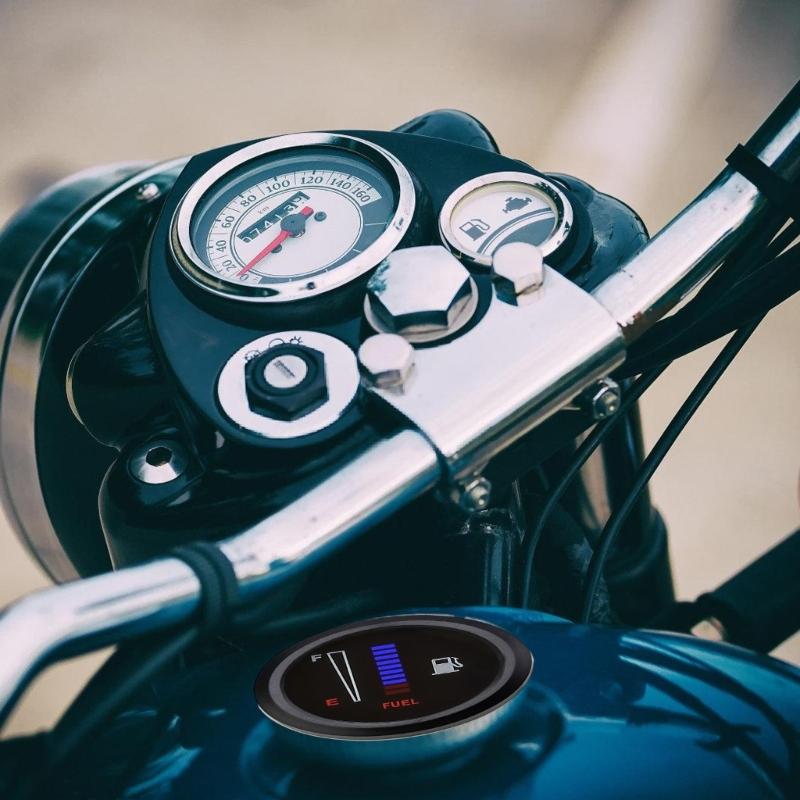 2" Vehicle Fuel Level Meter Blue LEDs Real Time Monitoring Design Suitable for 12V Car Motorcycles Trucks