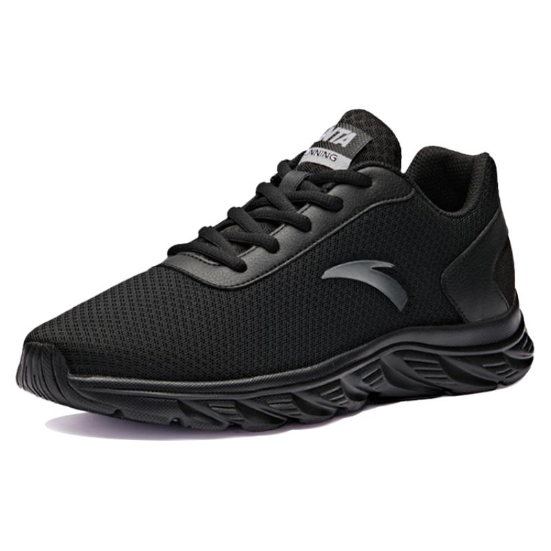 Anta Wear-Resistant Low-Top Running Shoes Men's Pure Black Sneakers 912525515F-9