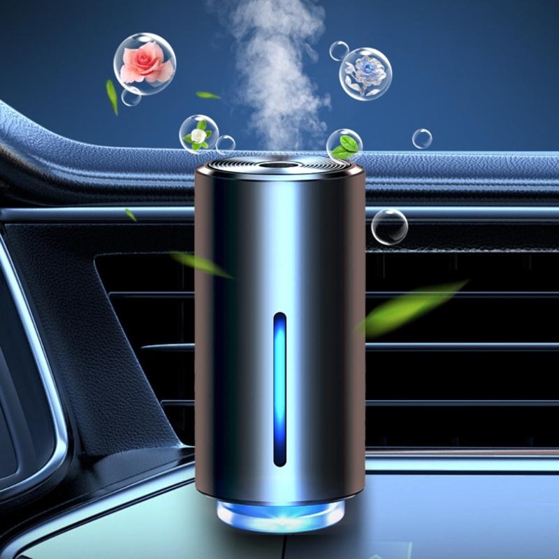 Car Air Freshener Diffuser with 3 Adjustment Light Effect Intelligent Air Freshener Rechargeable Aromatizante Para Carro
