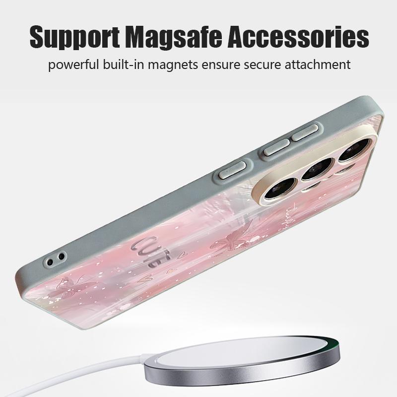Magnetic For Magsafe Case For Samsung Galaxy S26 Ultra S25 Edge S24 Plus S23 FE S22 A17 A54 A55 A56 A57 5G Oil Painting Flowers Pattern Cover