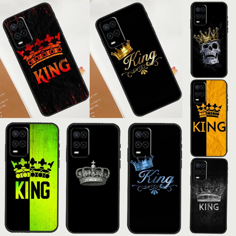 King Queen Art Phone Case For Oppo A40 A60 A80 A78 A98 A18 A38 A58 A15 A17 A77 A74 A94 A54 A57S A16 A76 A96