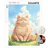 DIY Colorful Pearl Diamond Painting Kit Ginger Cat Pearl Decoration Office Wall Decor