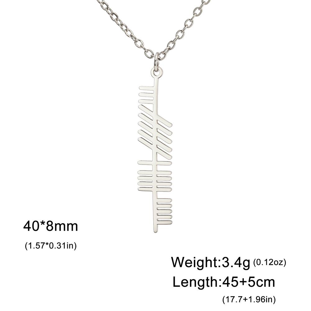 Dawapara Ogham Necklace Strength Wisdom Love Ancient Irish Tree Alphabet Nordic Amulet Stainless Steel Jewelry
