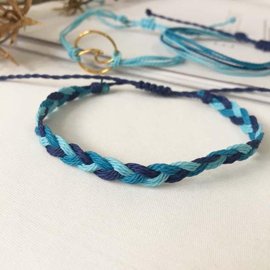 3Pcs Women Summer Beach Sea Wave Strand Bracelet Adjustable Bangle Jewelry Gift