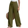 Women's Loose-fitting, -color, Straight-leg Casual Pants With Drawstring And Pockets.