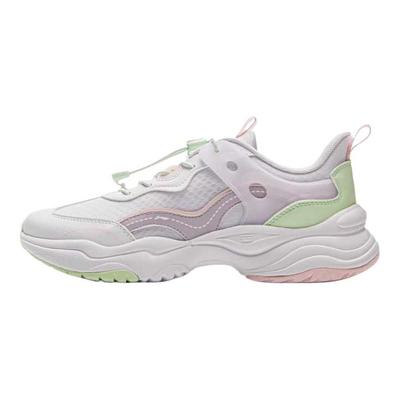 Li Ning Kids Sports Lifestyle Series Comfortable Soft Fashion Casual Shoes Kids Casual Shoes Standard-White Light-Pink Dynamic-Green YKCV136-2