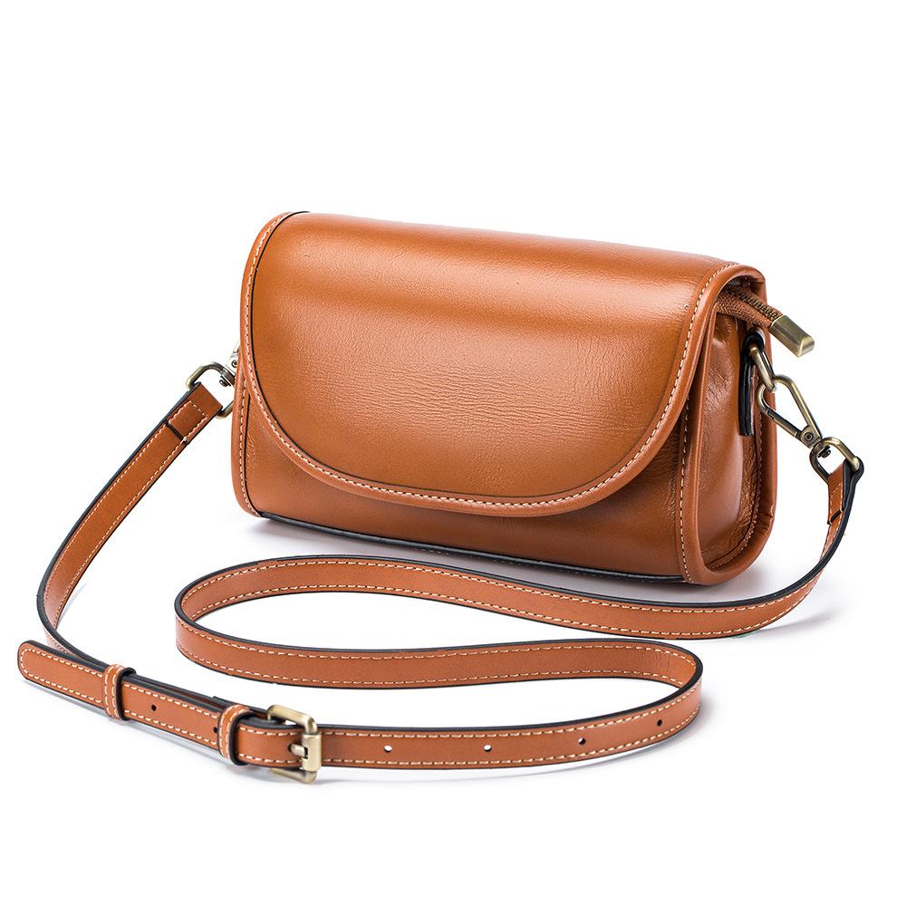 Women's Lightweight Small Crossbody Bag, Summer Genuine Leather Phe & Coin Purse, Cute Shoulder Messenger Pocket for Commuting