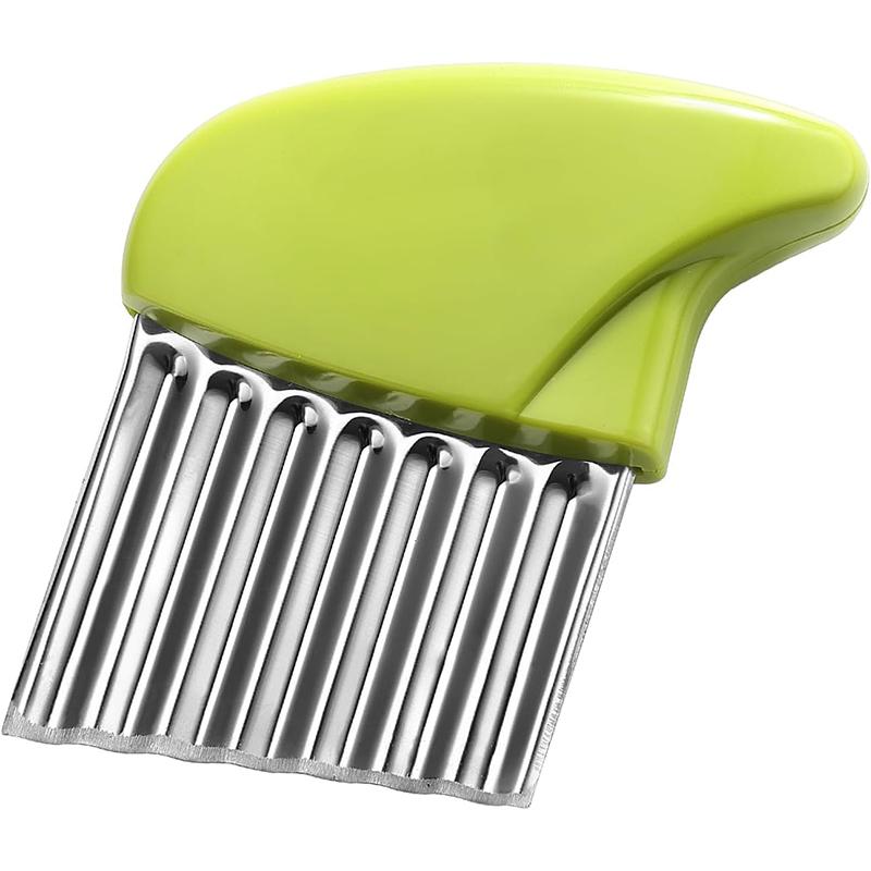 1 Pcs Crinkle Cutter Stainless Steel Potato Carrot Chip Vegetable Crinkle Wavy Chopper Cutter Fry Slicer Kitchen Accessories