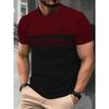 3D-Printed Color-Striped Men's T-Shirt Ship Anchor Pattern Short-Sleeve T-Shirt Harajuku Street Style Round-Neck T-Shirt Apparel