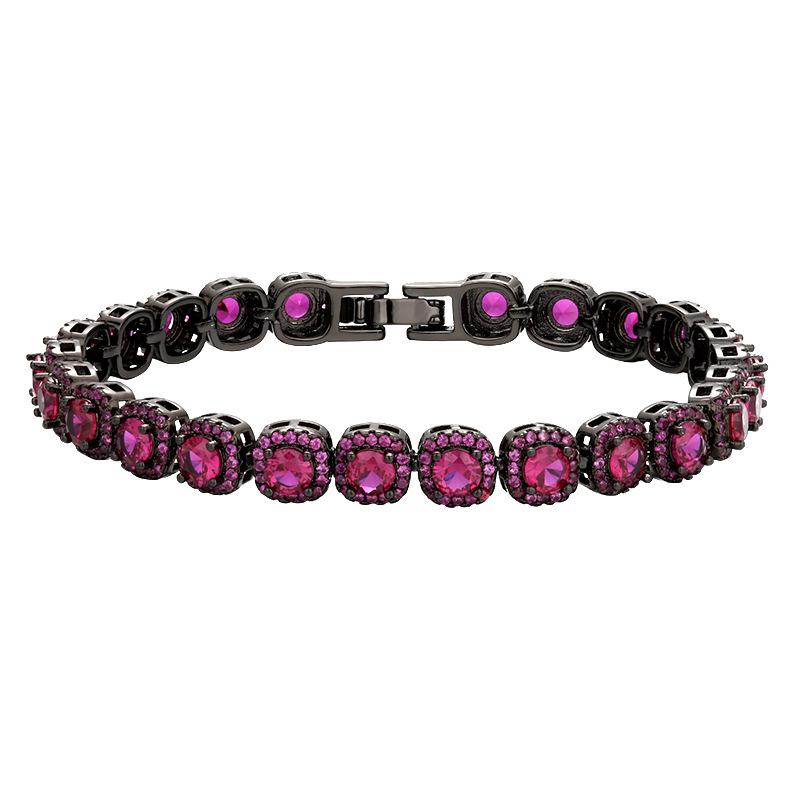 Jewelry Retro Simulation Corundum Light Luxury Full Diamond Black Gold Bracelet Bracelet Jewelry Heroine Stone 4Mm