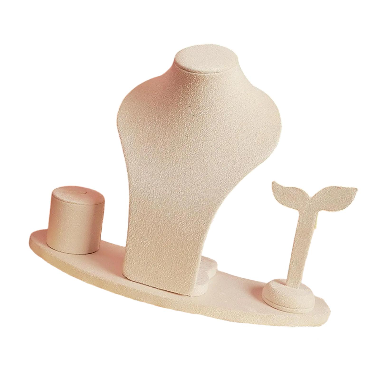 

Fabric Jewelry Display Stand Fabric Jewelry Organizers Suitable for Earrings and Rings Professional Photography Props бежевий