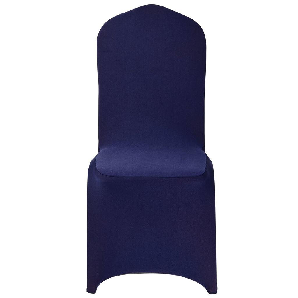 50 Pcs Navy Blue Chair Covers, Polyester Spandex Chair Cover, Stretch Slipcovers for Wedding Party Dining Banquet Flat-Front Chair Covers, Fits Chair